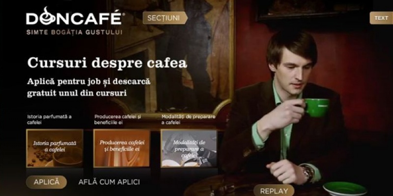 Doncafe ofera jobul de "degustator de cafea Doncafe" in campania promotionala semnata de The Geeks