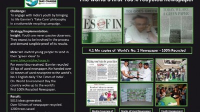Garnier - The World's First Newspaper on 100% Recycled Newsprint