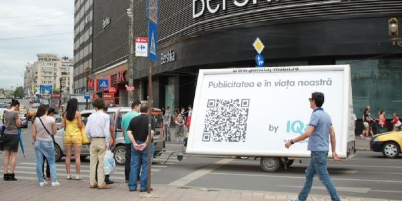 MVcom a furnizat Outdoor-Mobil & QR code in campania IQads – "Totul despre publicitate"