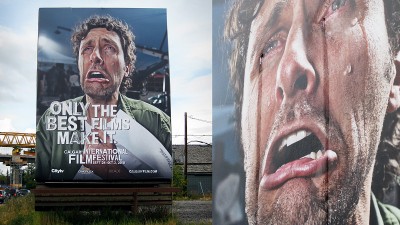 Calgary International Film Festival - Crying billboard