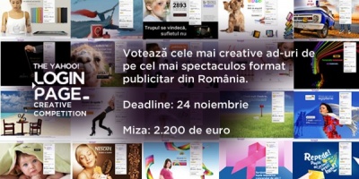 Cele 183 de lucrari finaliste din The Yahoo! Login Page Creative Competition asteapta votul publicului