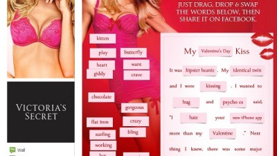 Aplicatie Facebook: Victoria's Secret - Kiss and tell