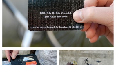 Broke Bike Alley - Tire patch business card