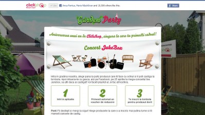 Aplicatie de Facebook Clickshop - Garden Party