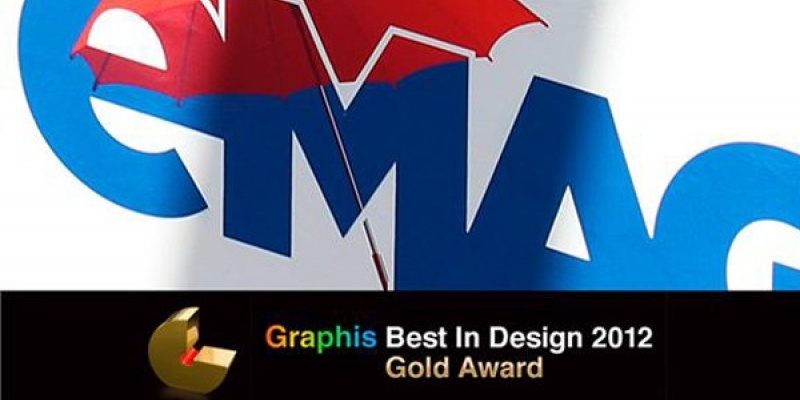 Gold Graphis Best in Design 2012 pentru logoul polimorfic eMAG creat de Brandient