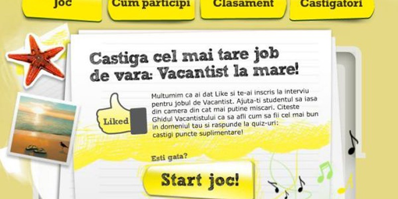 Aplicatie de Facebook de la Raiffeisen Bank dedicata studentilor ce ofera un job de "vacantist de vara"