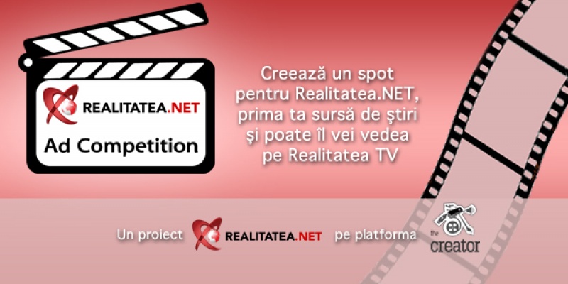 Creeaza spotul TV al Realitatea.NET prin intermediul competitiei Realitatea.NET Ad Competition