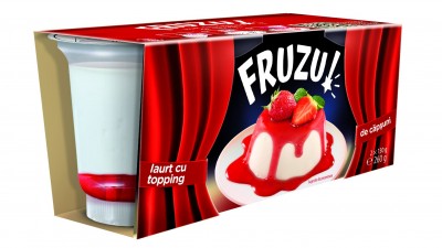 Fruzu - Iaurt cu topping de capsuni