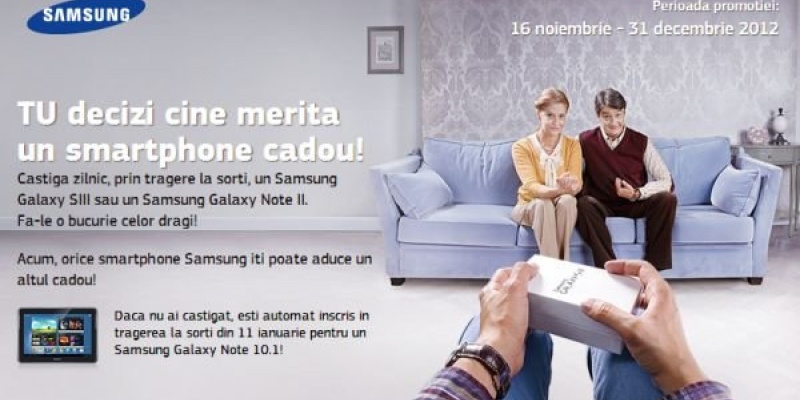 Campania promotionala Samsung: "TU decizi cine merita un smartphone cadou"