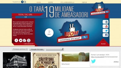 Website: Rom autentic - Romanii sunt destepti 2012 (homepage)