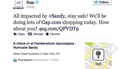 Gap - Hurricane Sandy Blunder, 1