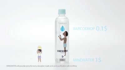 Minewater Barcodrop - Donating 2-Barcode Water