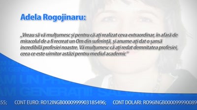 Universitatea Bucuresti - campanie umanitara pentru prof. Adela Rogojinaru