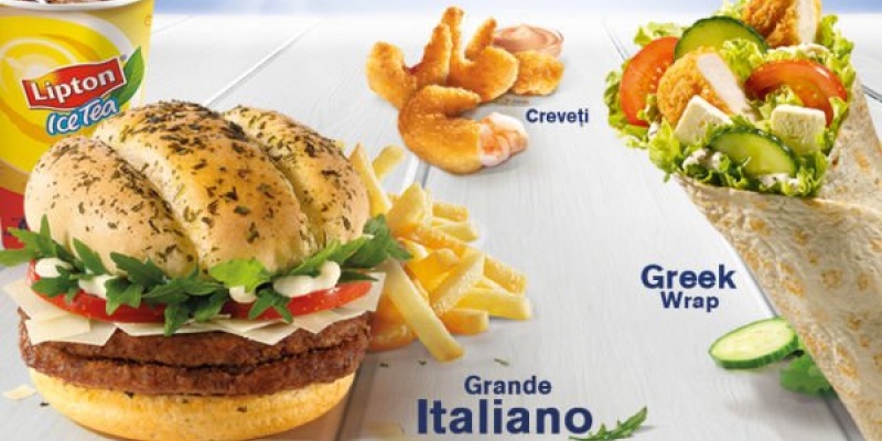 "Festivalul verii" de la McDonald's cu Grande Italiano, Greek Wrap si creveti