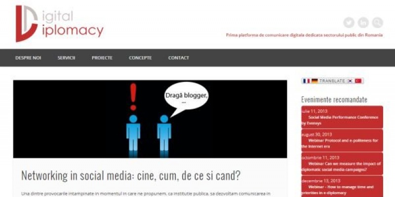 DigitalDiplomacy.ro - prima platforma de comunicare digitala pentru sectorul public din Romania