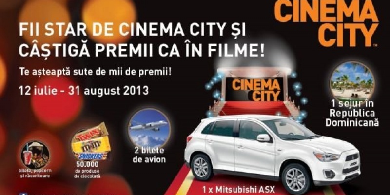 Cinema City desfasoara campania estivala "Fii star de Cinema City si castiga premii ca in filme"