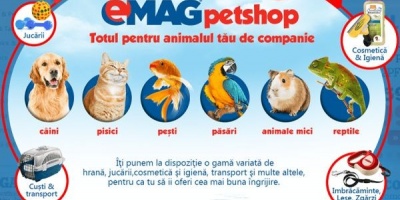 eMAG isi extinde portofoliul de produse comercializate prin introducerea unei categorii dedicate animalelor de companie