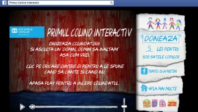 Aplicatie de Facebook SOS Satele Copiilor - Primul colind interactiv