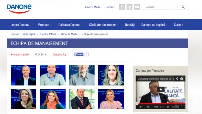 Site: Danone.ro - Echipa de Management