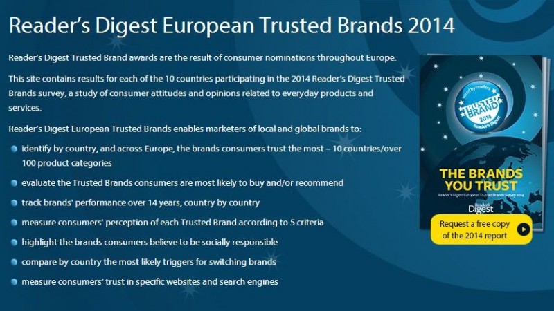 Brandurile locale si internationale in care au incredere cititorii romani ai Reader’s Digest