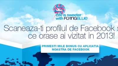 Facebook Cover: Flying Blue - Scaneaza-ti profilul