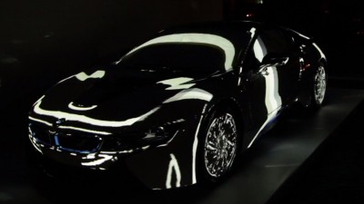 Proiect de videomapping pentru BMW i8. Dezvoltarea proiectului este facuta de Les Ateliers Nomad si 360 Revolution