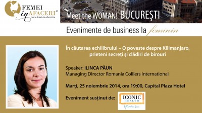 In cautarea echilibrului cu Ilinca Paun, speaker la Meet the WOMAN!