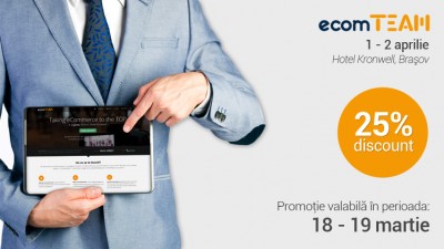 30% reducere pentru magazinele online la ecomTEAM si 7 motive pentru a fi prezent la ecomTEAM 2015