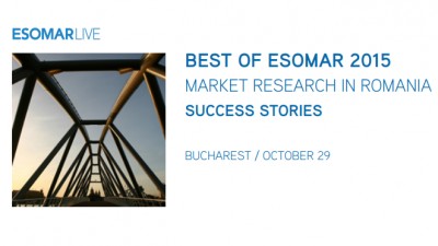 BEST OF ESOMAR ROMANIA 2015, cel mai mare eveniment dedicat cercetarii de piata, va avea loc pe 29 octombrie