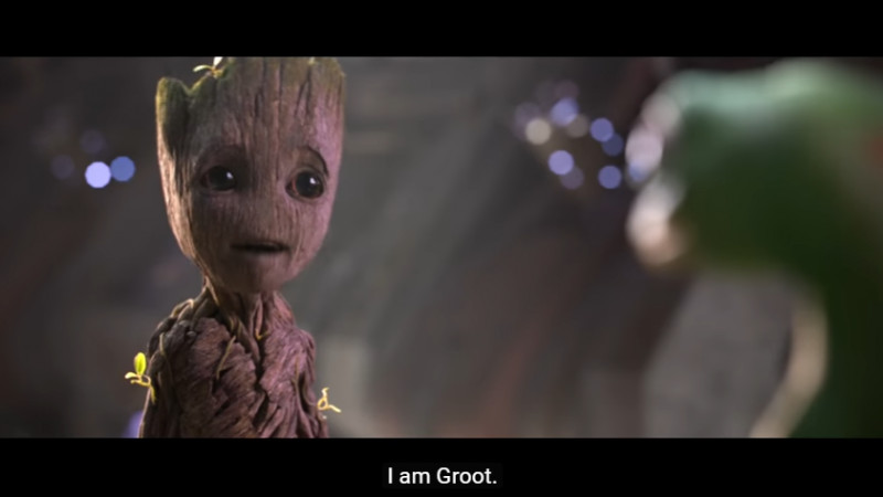 Groot are probleme cu replicile din reclame