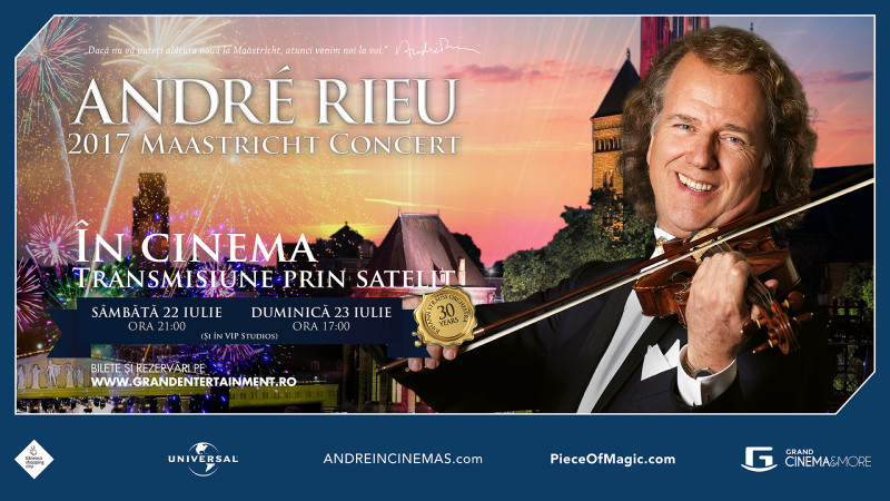 André Rieu și Orchestra Johann Strauss, un concert aniversar transmis la Grand Cinema & More