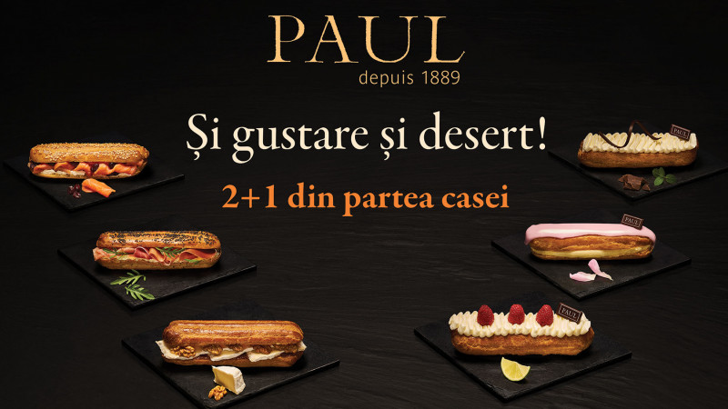 Și gustare şi desert! Brutăriile Paul reinventează gama Éclair Collection introducând, în premieră, noi sortimente de eclere dulci şi sărate