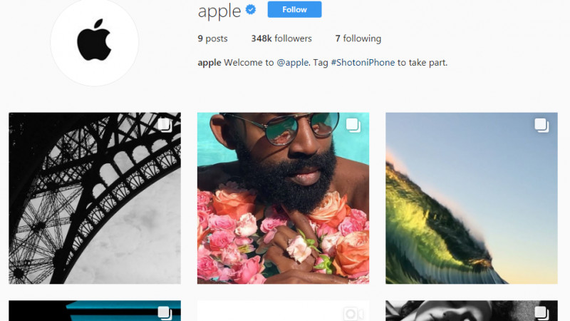 Uau, Apple descaleca pe Instagram