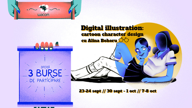 Wacom oferă 3 burse la ”Digital Illustration: Cartoon Character Design”
