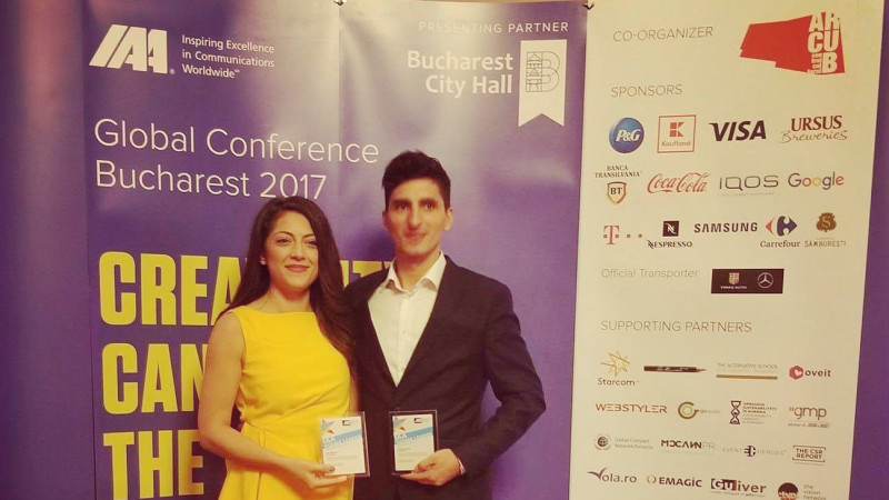 2 din cele 5 premii IAA Inspire Young Leader Award ajung în România. Iulia Niculae, Președinte IAA Young Professionals și Claudiu Petria, fostul Director de Proiecte IAA Young Professionals au primit distincțiile IAA Young Leader Award