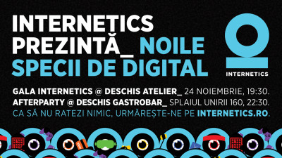 Internetics reunește creativii la gala de premiere din 24 noiembrie