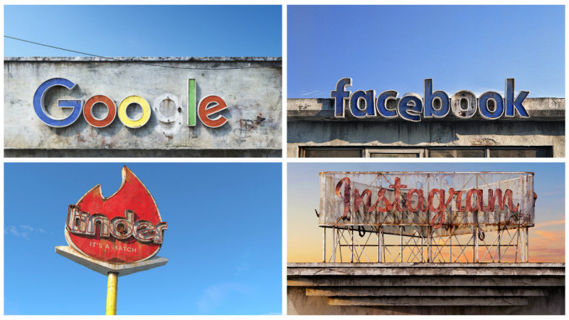 Un artist roman se joaca cu mortalitatea logo-urilor din Silicon Valley