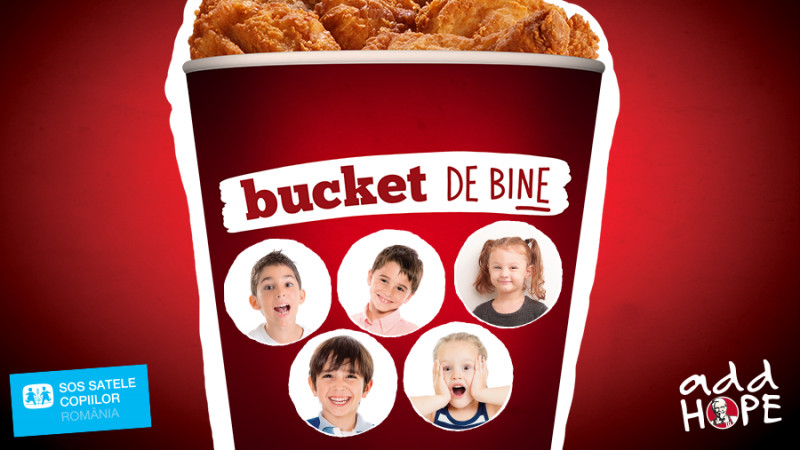 „Bucket de bine”, campania prin care KFC a donat de-a lungul timpului peste 150.000 de euro pentru SOS Satele Copiilor, continuă şi în 2018
