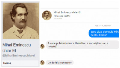 Interviu cu Mihai Eminescu (chiar el): ”Dar de am fi noi măcar oameni ca oamenii, de-am fi ştiut să ne îngrădim, încât să nu poată juca nimeni pe stăpânul în casa noastră...”