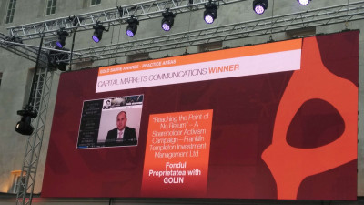 Golin, singura agenţie din România premiată cu Gold la două festivaluri internaţionale – SABRE Awards EMEA şi IAB MIXX Awards Europe 2018
