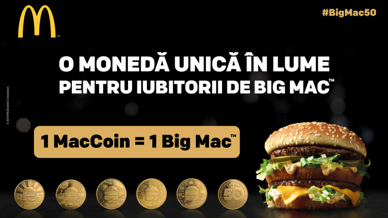 McDonald’s lansează MacCoins, 5 monede în ediție limitată dedicate burgerului Big Mac