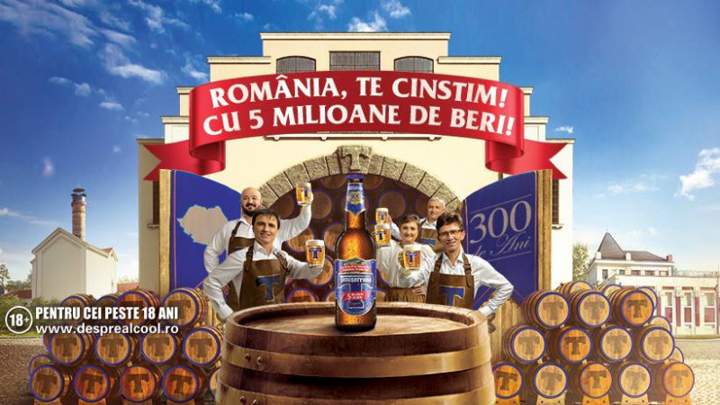 La 300 de ani de Timișoreana, România, te cinstim! 5 milioane de beri pentru români într-un an de sărbătoare