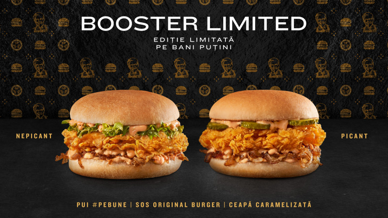Booster Limited, noul sandwich în ediţie limitată cu pui #pebune, soseşte mâine în toate restaurantele KFC