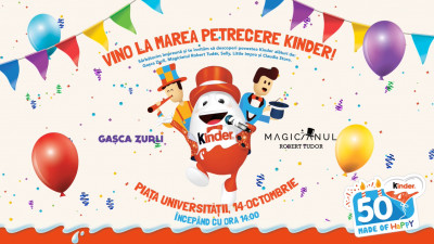 Pe 14 octombrie, Kinder sărbătorește 50 de ani &icirc;nconjurat de copiii de toate v&acirc;rstele