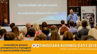 Business Days aduce la Timișoara cei mai cunoscuți oameni de business și, &icirc;n premieră, programul 1NSPIRING Day