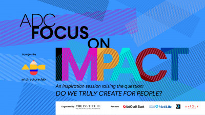 Anu Niemonen (hasan & partners), Kris Hoet (FCB Global) şi Conn Bertish (Cancer Dojo) pe scena „ADC Focus on Impact”