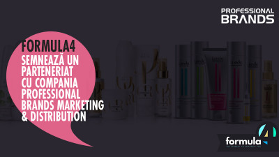 Divizia de traninguri corporate Formula4 semnează un parteneriat cu compania Professional Brands Marketing & Distribution, lider local în piața profesională de îngrijire a părului