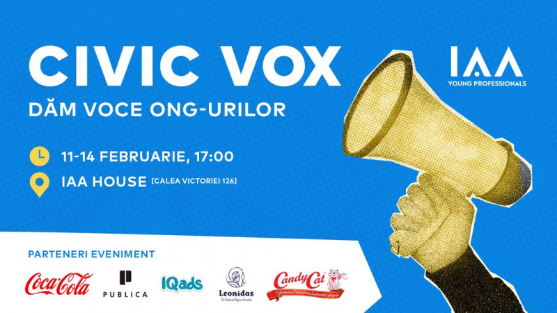 IAA Young Professionals susține comunicarea inițiativelor civice prin 4 workshop-uri în cadrul proiectului ”Civic Vox - Dăm voce ONG-urilor”