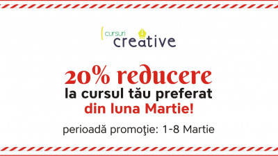 Cursuri Creative lansează programa de primăvară cu reduceri de 20%