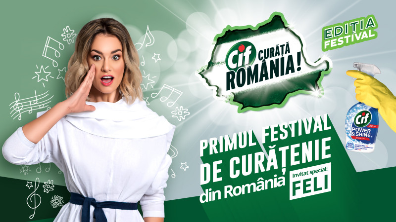 Cif Curăță România – Ediția Festival: 2 acțiuni de curățenie și concerte live susținute de Feli, la Timișoara și Constanța
